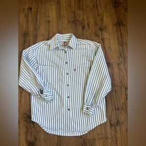 Levi's Classic Blue and White Striped Button-Down Shirt